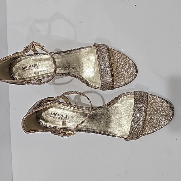 Michael Kors gold glitter high heels sandles size 9.5 party evening - Picture 7 of 14